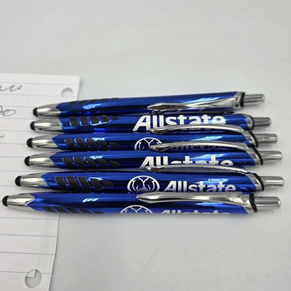 6~‎ Allstate Insurance Blue & Silver & White & Black Advertising Promo Pens
